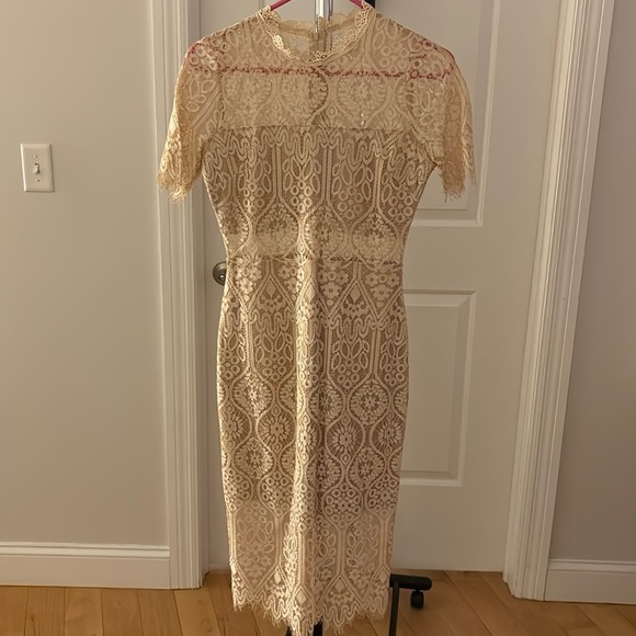 Vici Dresses & Skirts - Vici dolls nude beige lace midi dress